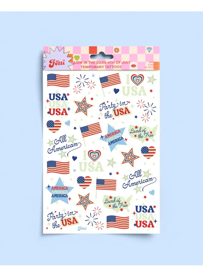 Fourth of July Glow in the Dark Tattoos