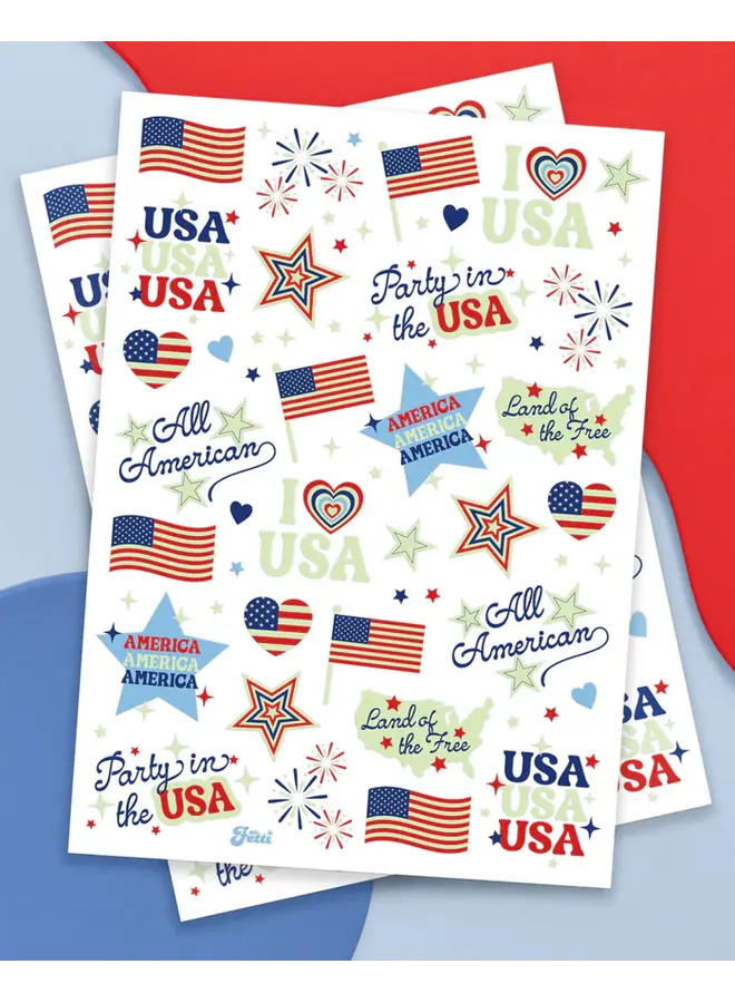 Fourth of July Glow in the Dark Tattoos