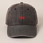 USA Embroidered Denim Baseball Cap - Black