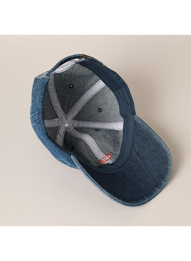 USA Embroidered Denim Baseball Cap - Dark Blue