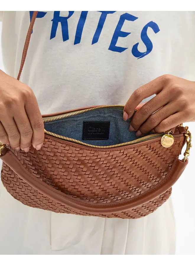 Petit Moyen Messenger Woven Zig Zag Hazelnut