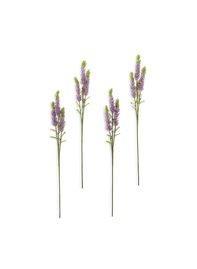 Lavender Beaded Flower Stem, Set of 4