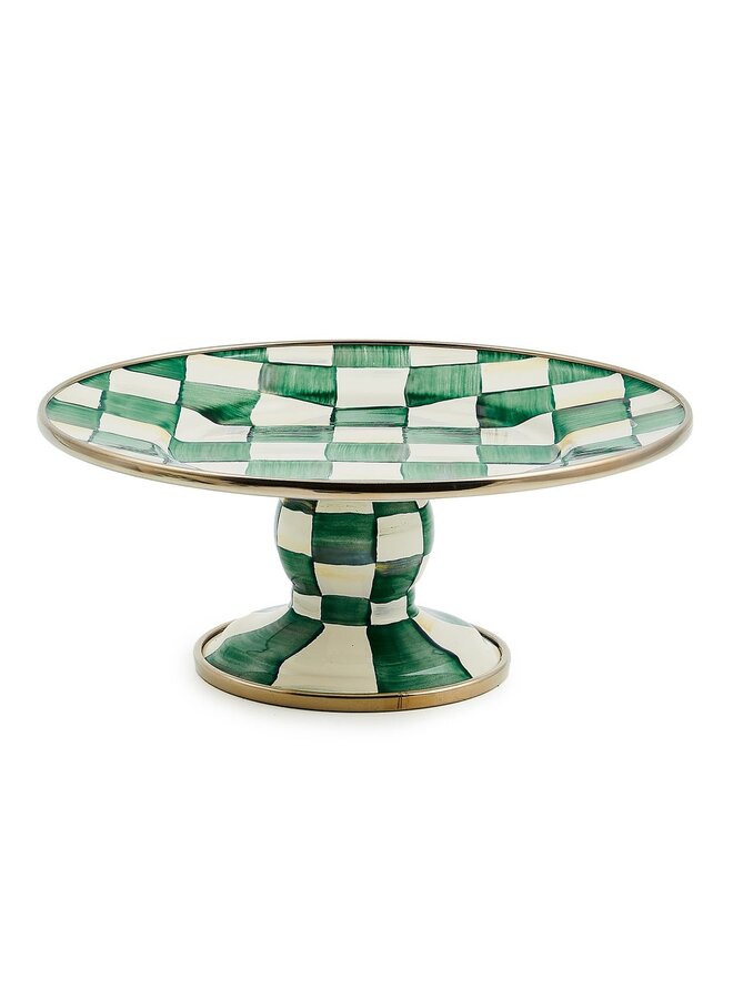 Emerald Check Mini Pedestal Platter