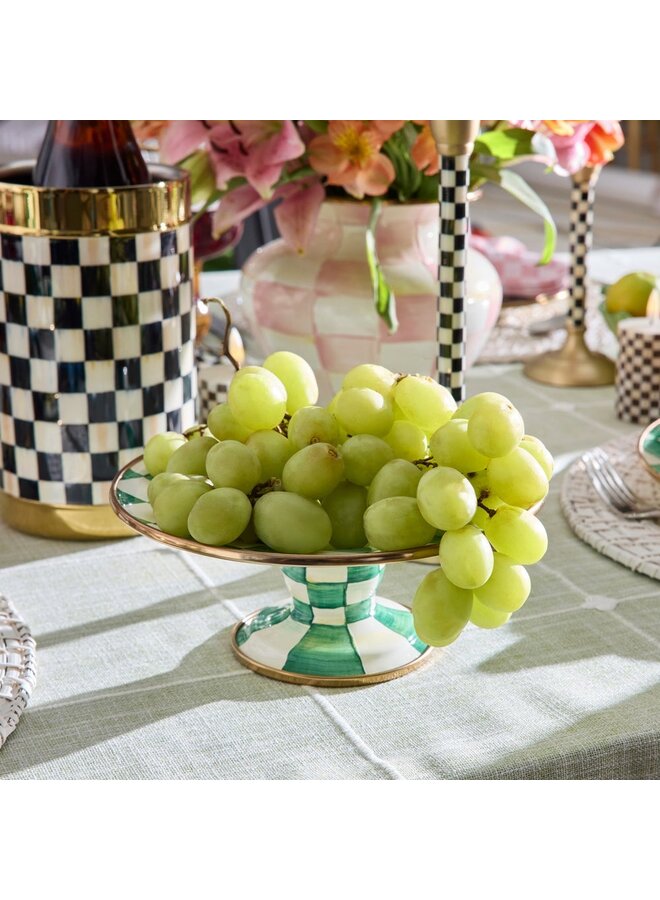 Emerald Check Mini Pedestal Platter