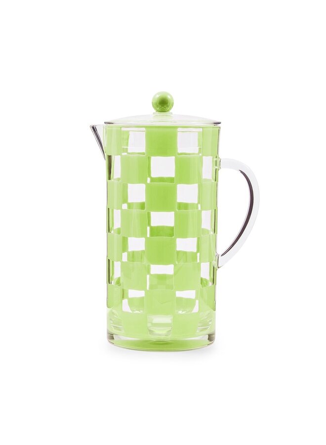 Green Check Acrylic Pitcher