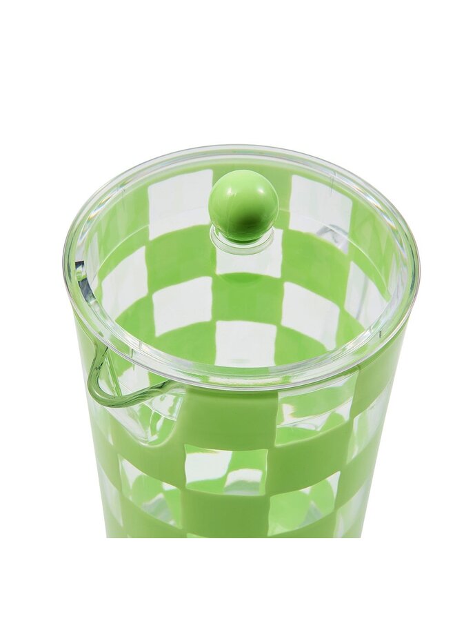 Green Check Acrylic Pitcher