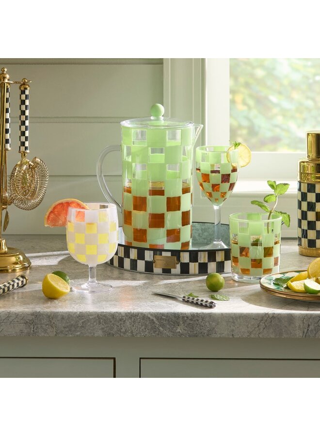 Green Check Acrylic Pitcher
