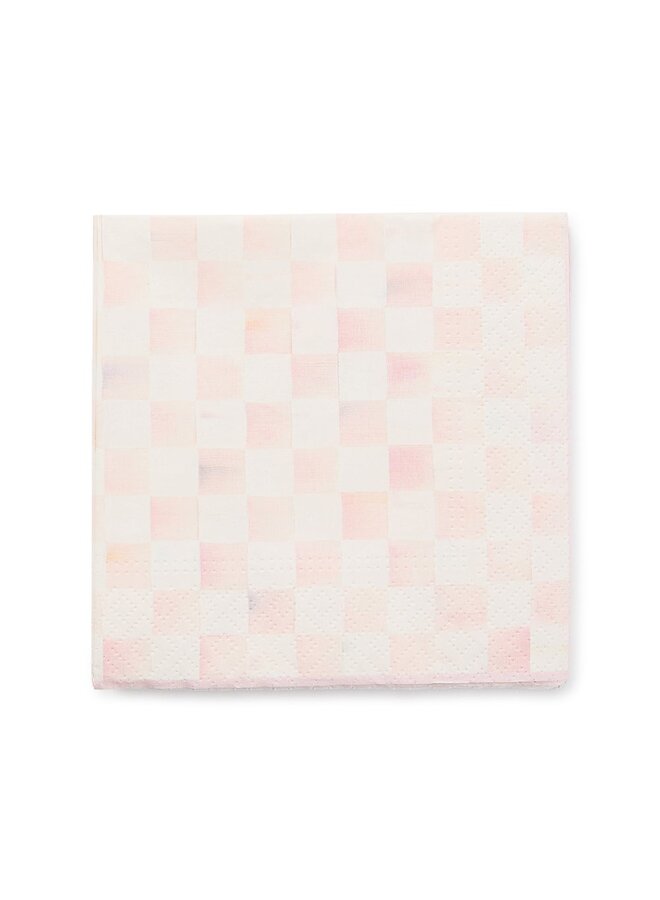 Rosy Check Cocktail Paper Napkins