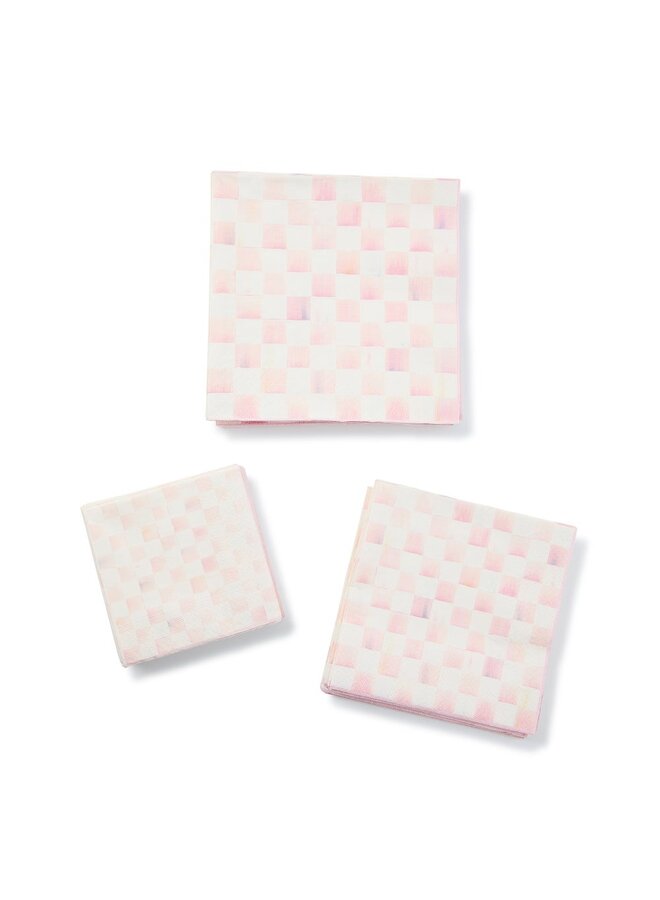 Rosy Check Cocktail Paper Napkins