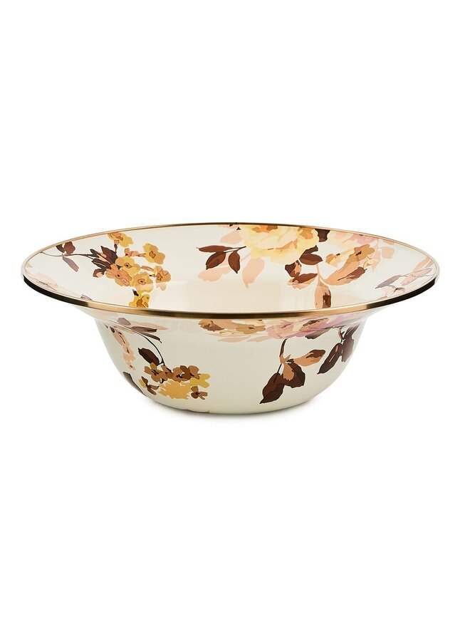 Wild Rose White Serving Bowl