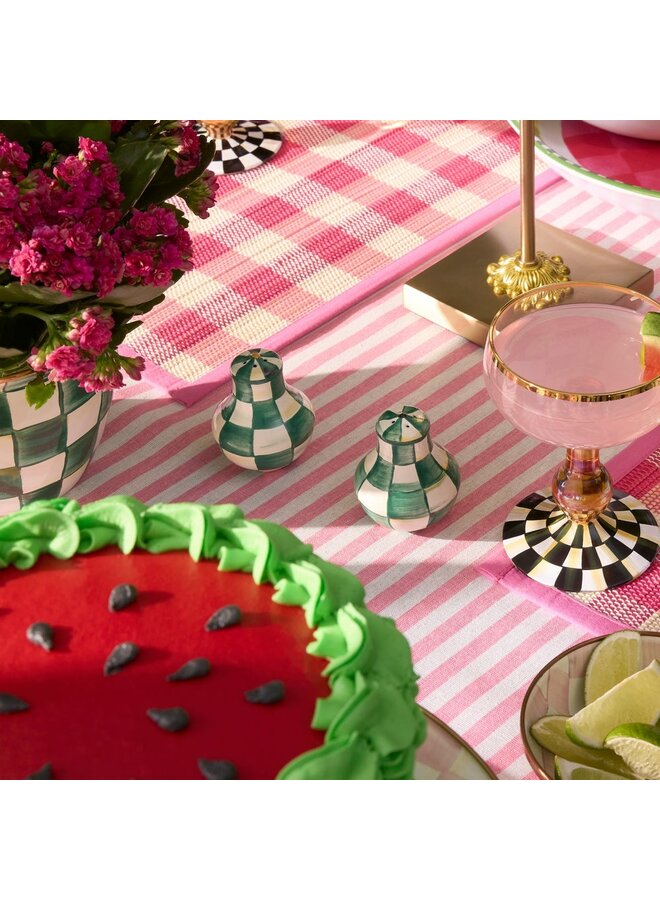 Emerald Check Salt & Pepper Shakers