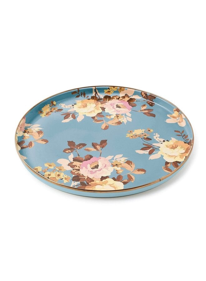 Wild Rose Slate Round Tray