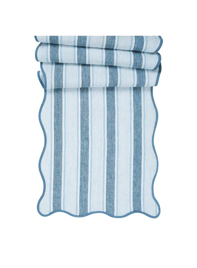 Cabana Stripe  18" x 90" Table Runner - Ocean