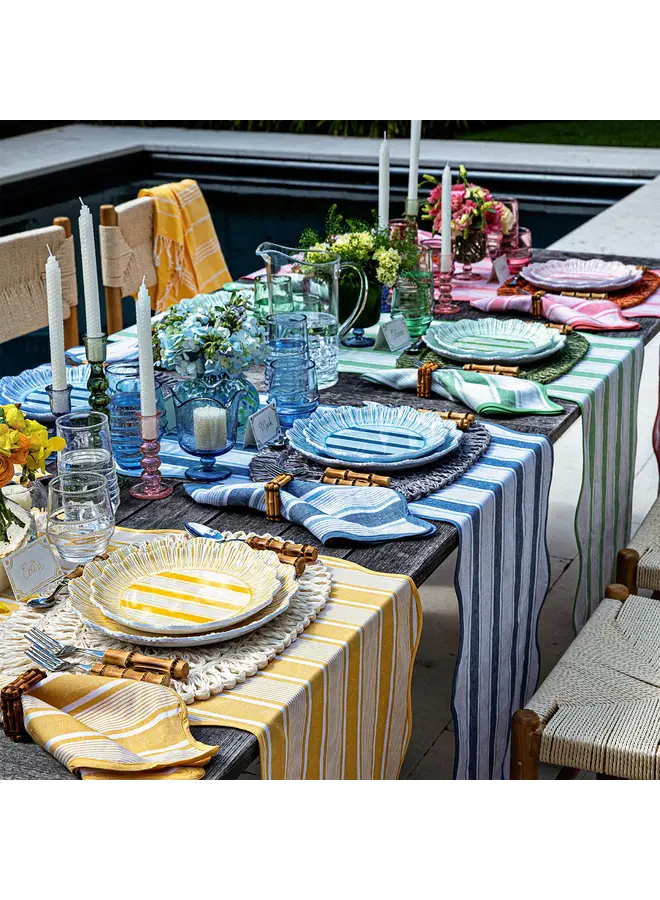 Cabana Stripe  18" x 90" Table Runner - Ocean