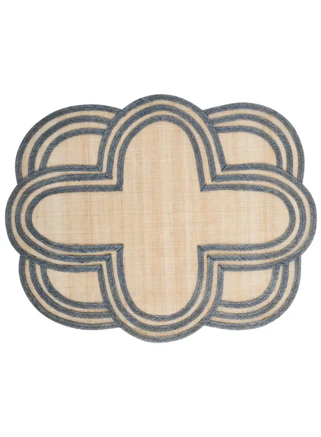 scallop stripe placemat-Chambray