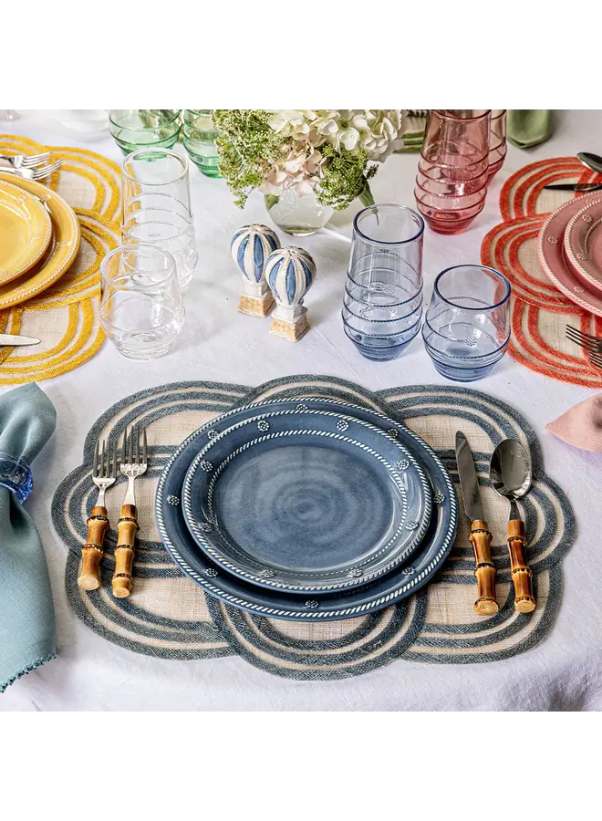 scallop stripe placemat-Chambray