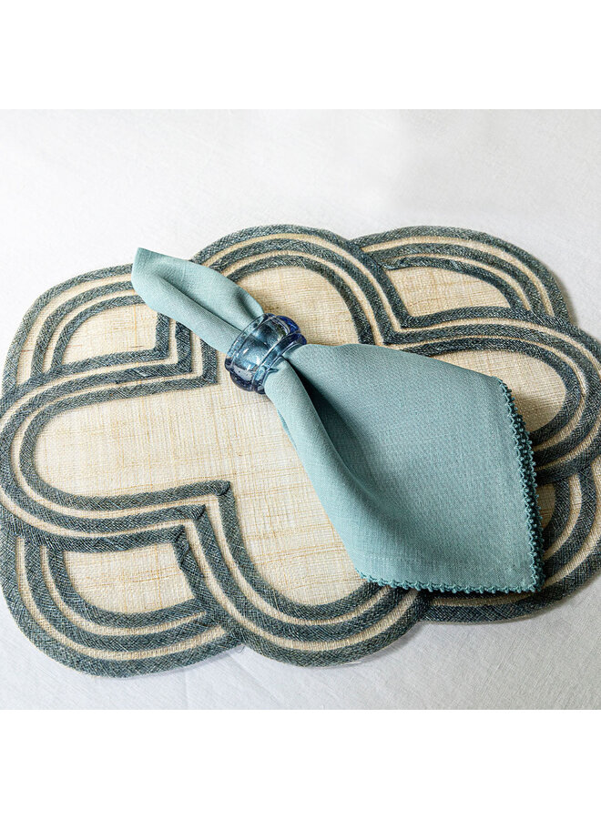 scallop stripe placemat-Chambray