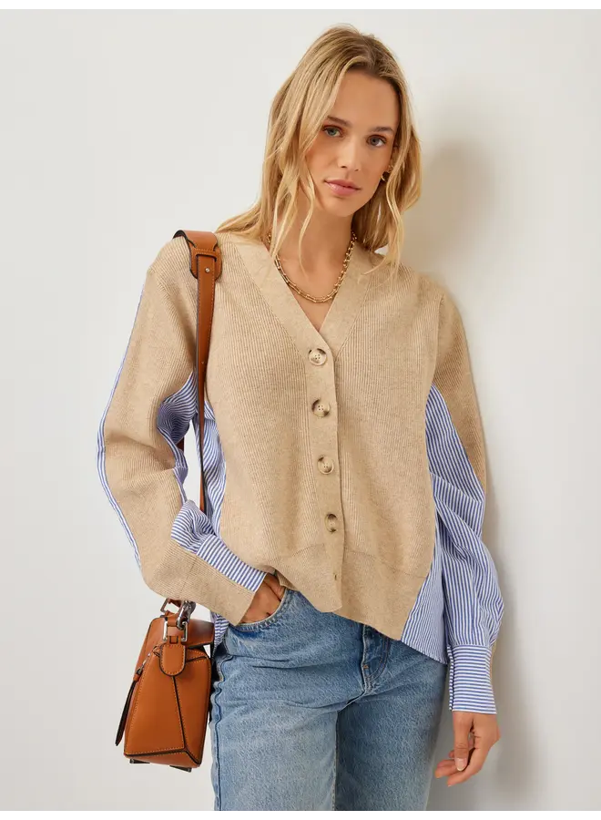 Celine Mixed Media Cardigan-