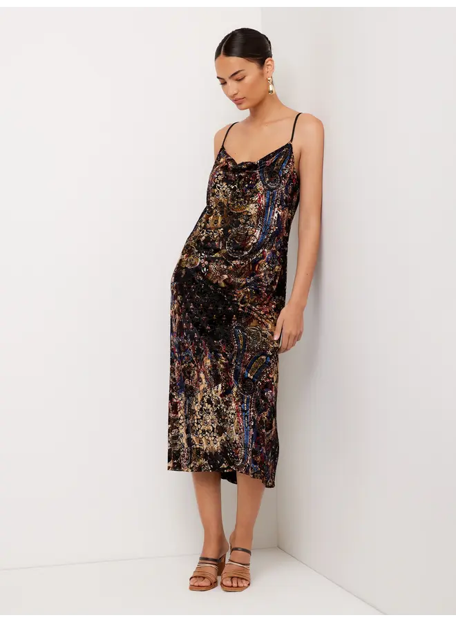 Krissa Drape Front Midi Dress-