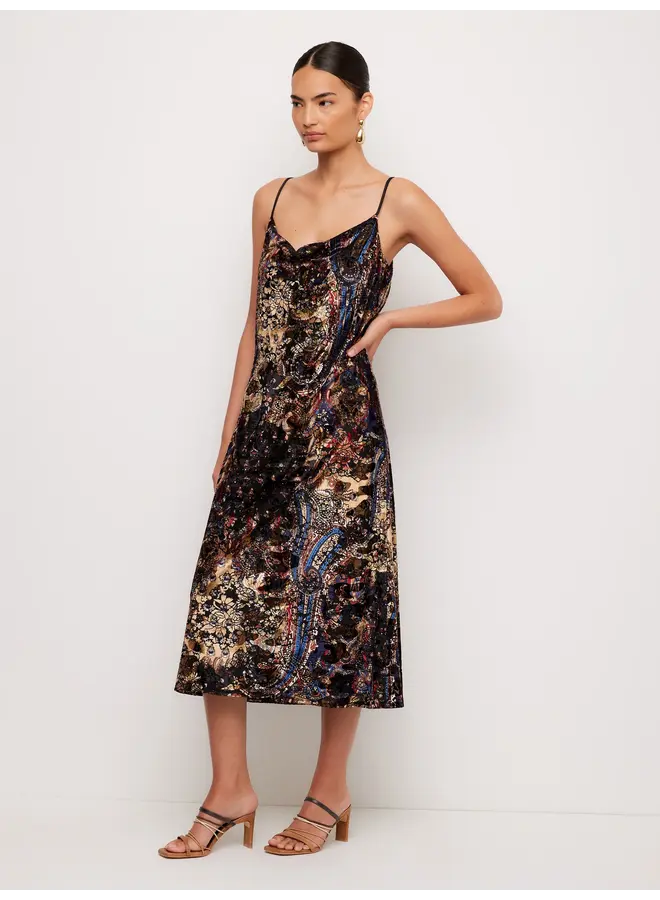 Krissa Drape Front Midi Dress-
