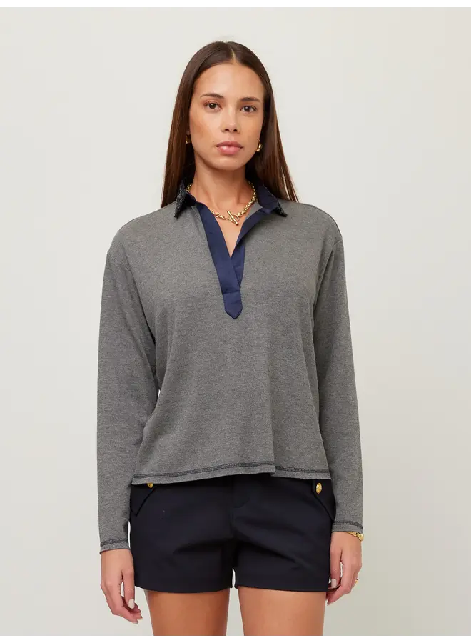 Kendall Sequin Collar Top-