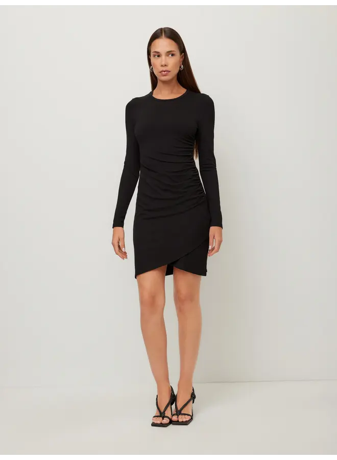 Gracie Long Sleeve Side-Shirred Dress-