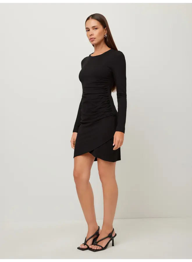 Gracie Long Sleeve Side-Shirred Dress-