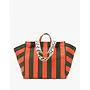 La Cote Tote - Canvas Stripe - Army/Bright Poppy