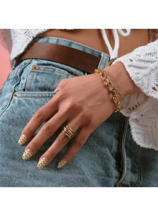 Olivia Mixed Metal Stacked Ring Set- Size