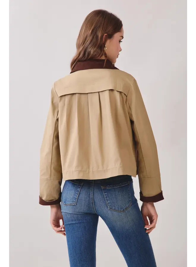 Zip Up Front Cropped Jacket-