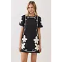 Floral Trim Mini Dress-