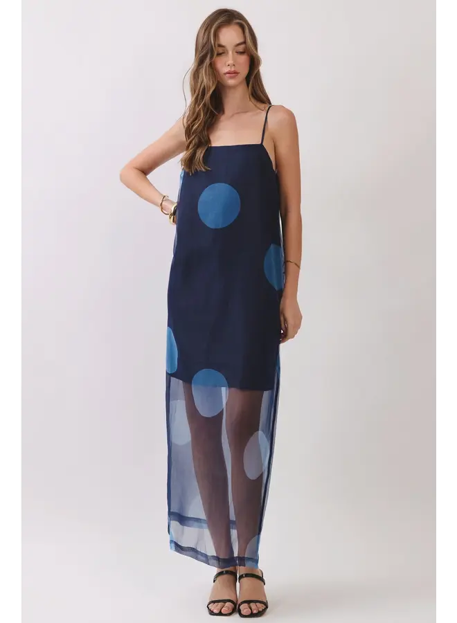 Polka Dot Sheer Maxi Dress-