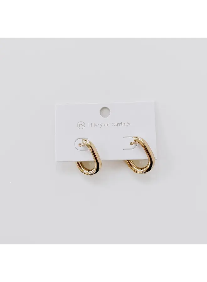 Flirty Fantasy Oval Hoop Earrings - Waterproof