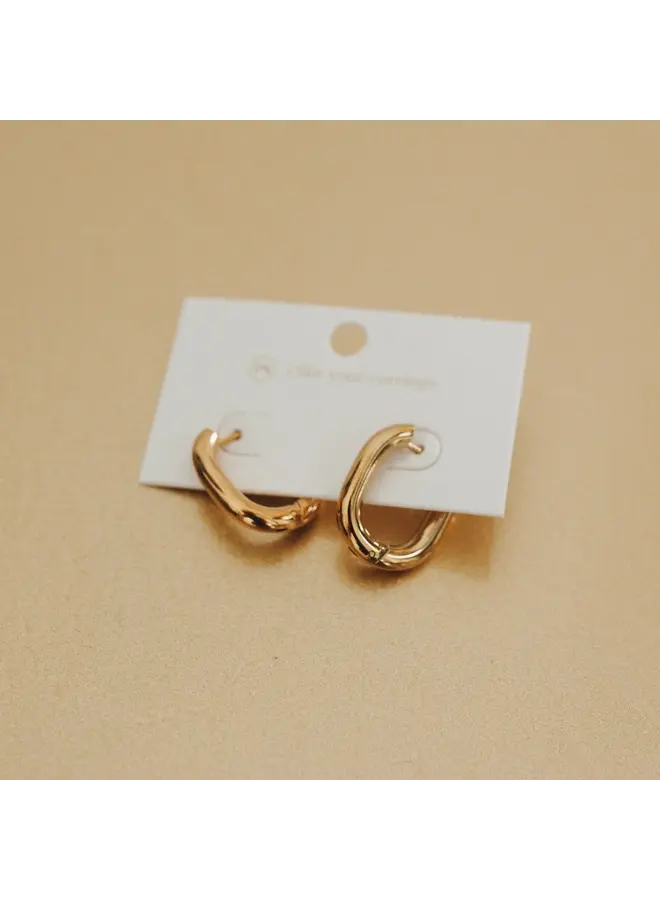 Flirty Fantasy Oval Hoop Earrings - Waterproof