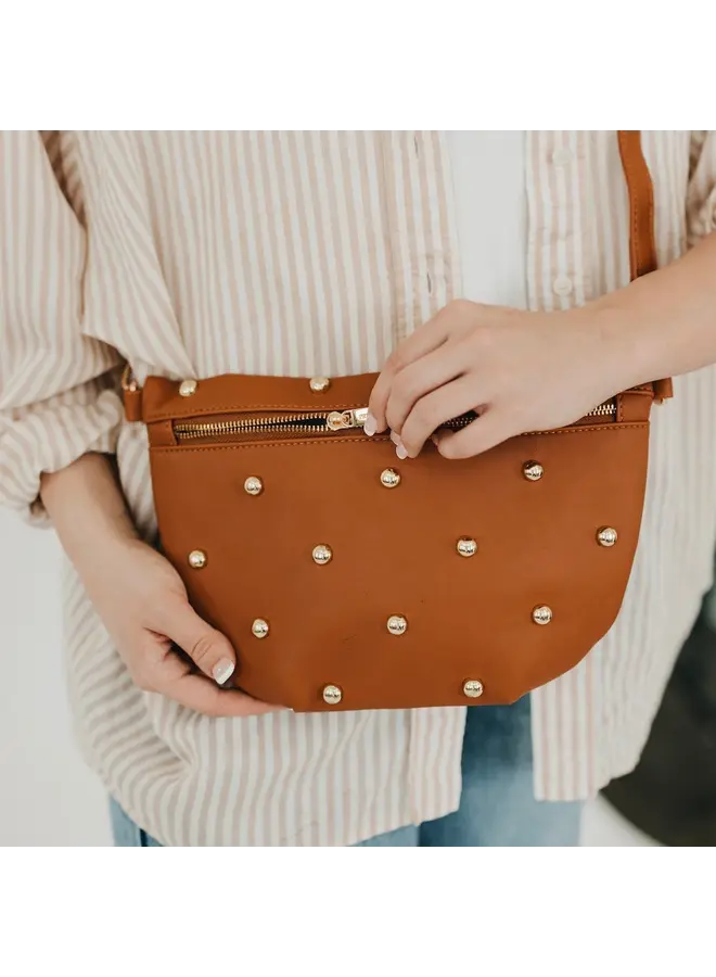 Chic Gold Studded Westlyn Bum Bag -