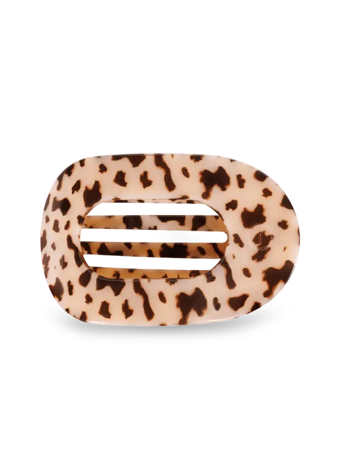 Flat Round Hair Clip - Large - Blonde Tortoise