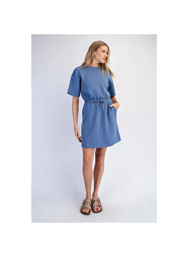 Modal Scuba Luxe Short Sleeve Mini Dress-