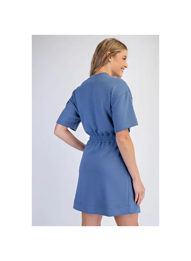 Modal Scuba Luxe Short Sleeve Mini Dress-