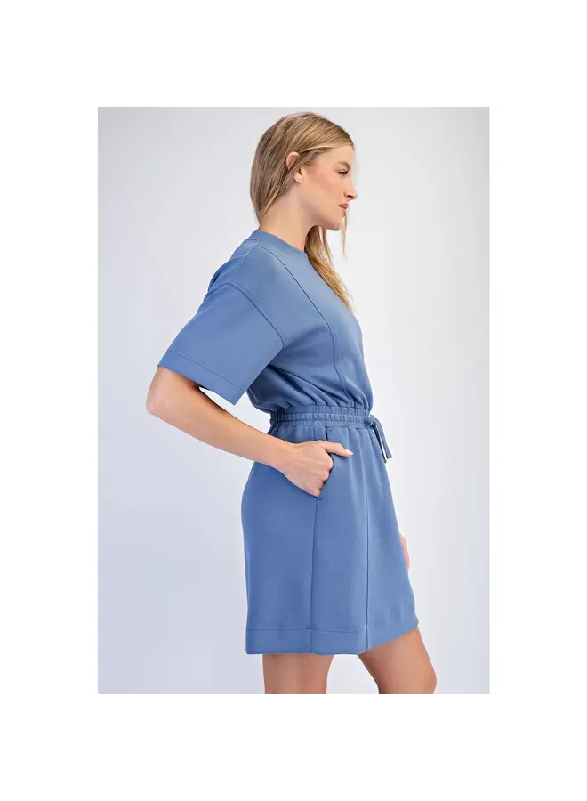 Modal Scuba Luxe Short Sleeve Mini Dress-
