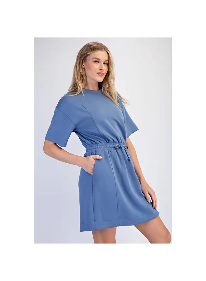 Modal Scuba Luxe Short Sleeve Mini Dress-
