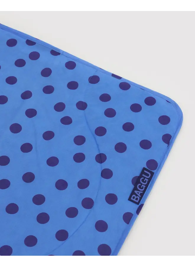 Puffy Picnic Blanket - Blue Polka Dot