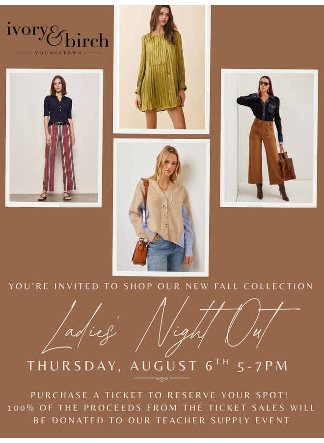 Thursday, 9/24 Youngstown Ladies Night Out - TICKET DONATION