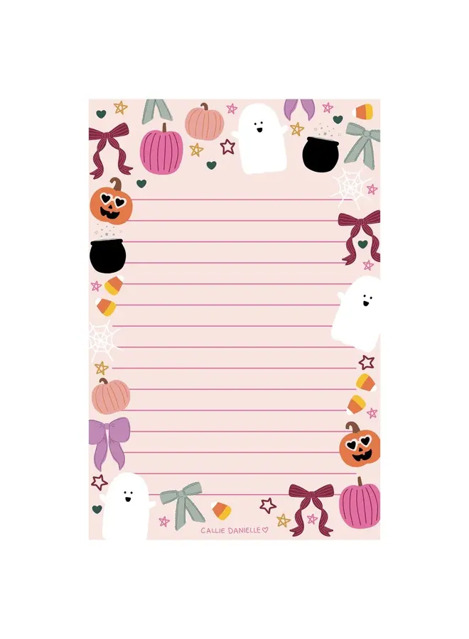 Halloween & Coquette Bows 4x6 Lined Notepad