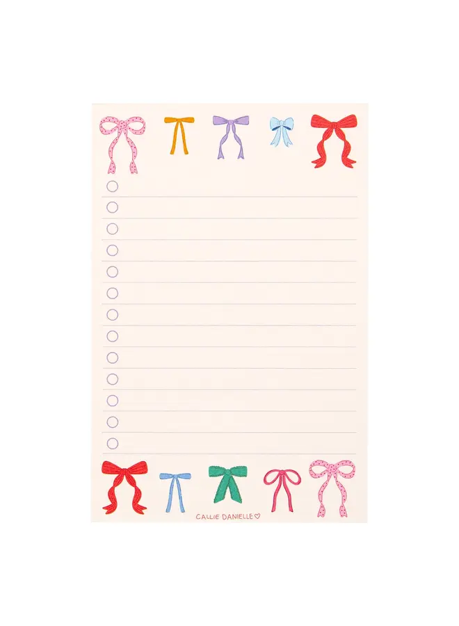 Coquette Bows To Do List Notepad