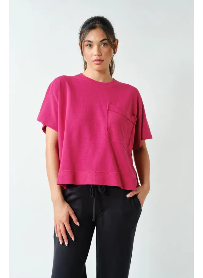 Offset Raw Edge Pocket Tee-
