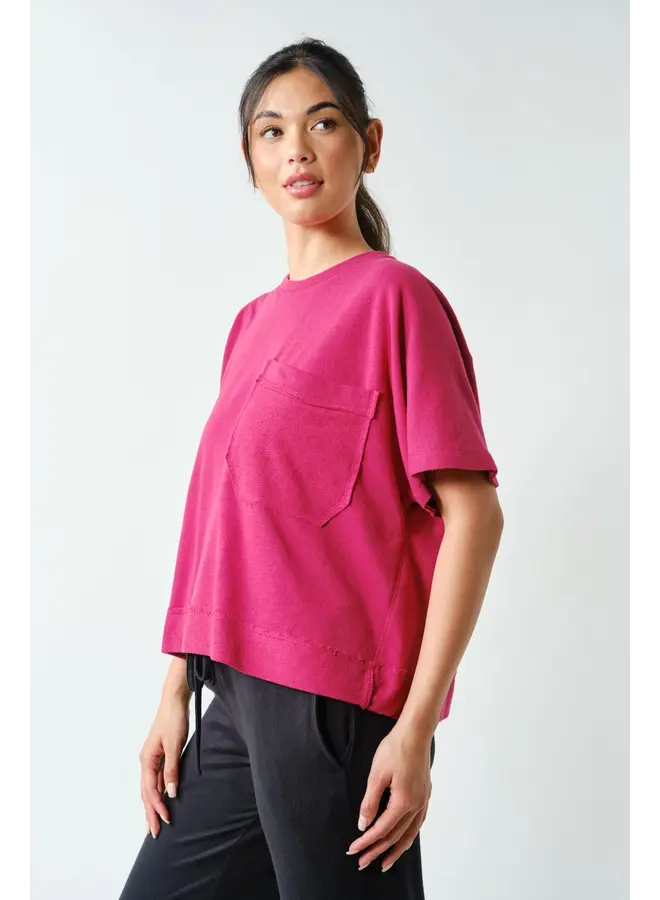 Offset Raw Edge Pocket Tee-