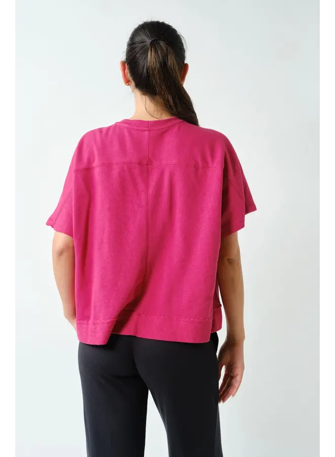 Offset Raw Edge Pocket Tee-