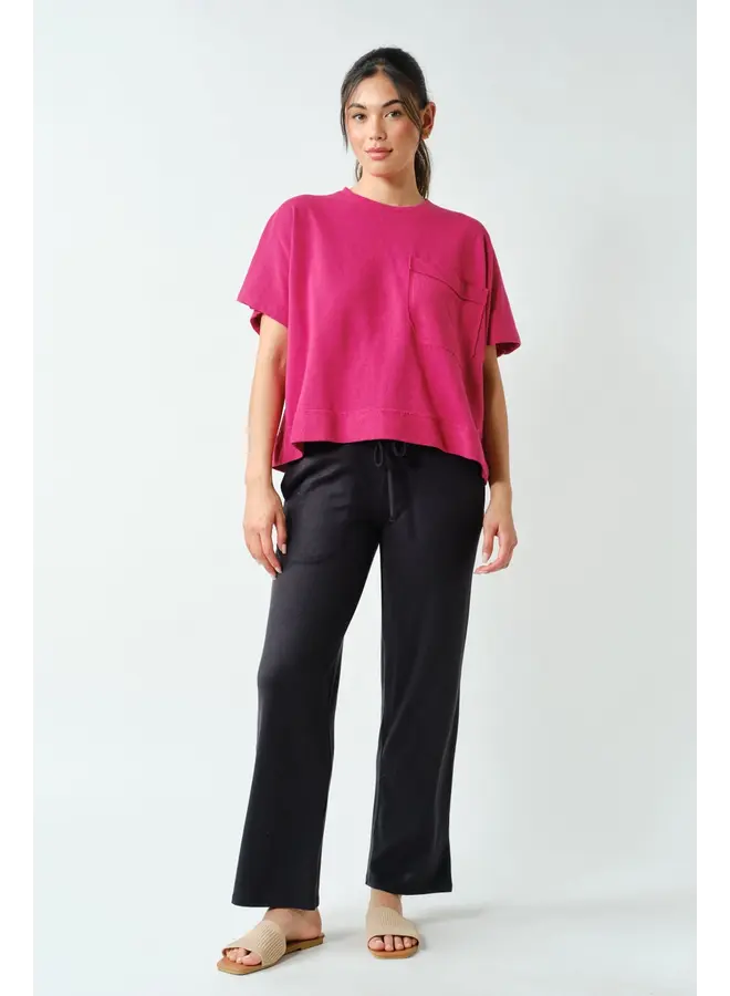 Offset Raw Edge Pocket Tee-