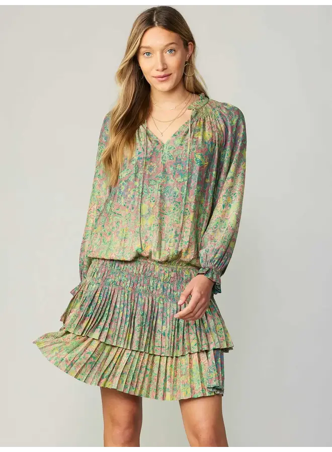 Andrea Abstract Pleated Mini Dress -