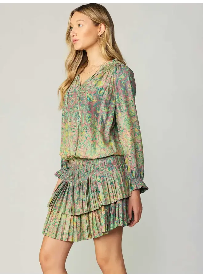 Andrea Abstract Pleated Mini Dress -